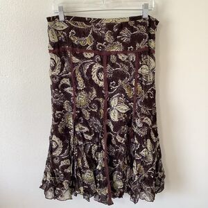 Vintage Y2K Bohemian Hippie Fairy Grunge Fairycore Boho Brown Peasant Skirt Lg